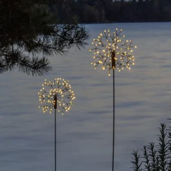 Firework LED-solcellelampe med jordspyd, 85 cm