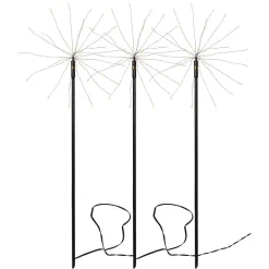 Firework Outdoor LED-dekolampe, sæt m. 3, varmhvid