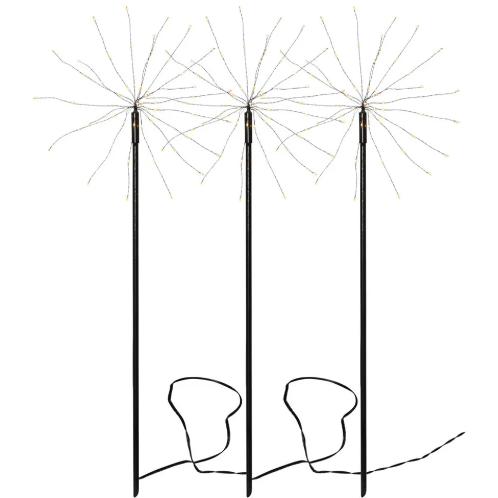 Firework Outdoor LED-dekolampe, sæt m. 3, varmhvid