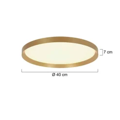 Flady loftlampe, guldfarvet, Ø 40 cm direkte/indirekte