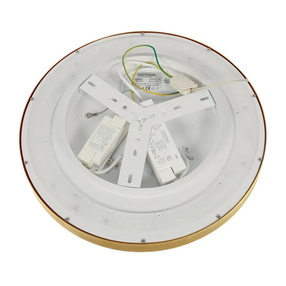 Flady loftlampe, guldfarvet, Ø 40 cm direkte/indirekte