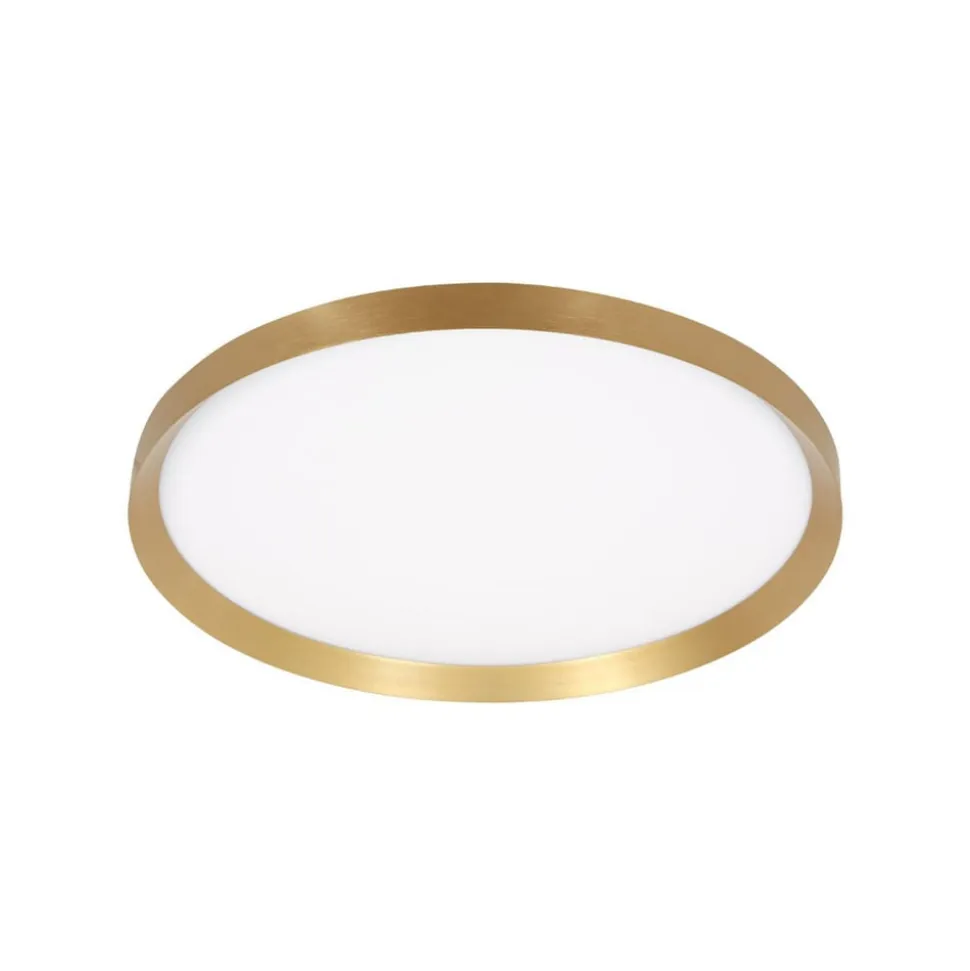 Flady loftlampe, guldfarvet, Ø 50 cm direkte/indirekte