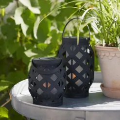 Flame Lantern LED-lygte, sort, højde 23 cm