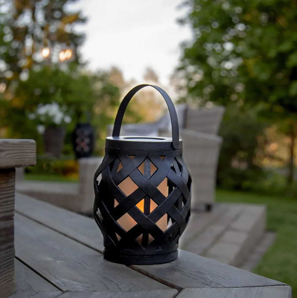 Flame Lantern LED-lygte, sort, højde 16 cm