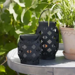 Flame Lantern LED-lygte, sort, højde 16 cm