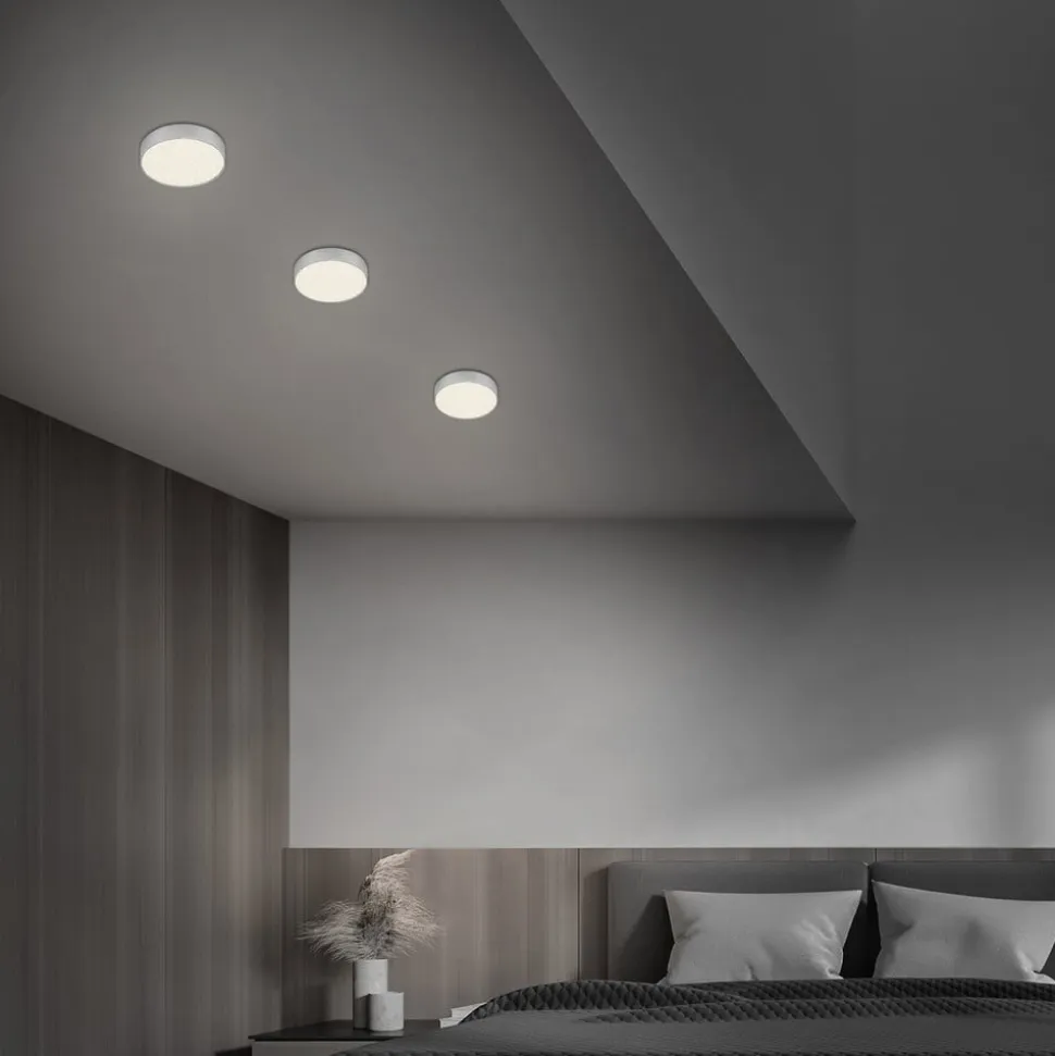 Flame Star LED-loftslampe, Ø 15,7 cm, sølv