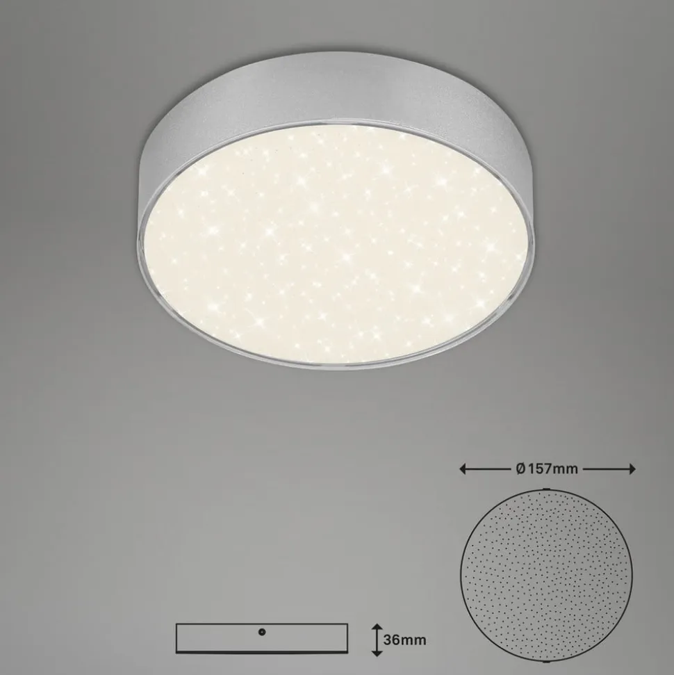 Flame Star LED-loftslampe, Ø 15,7 cm, sølv