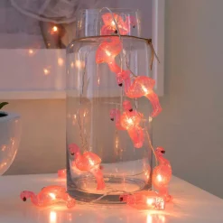 Flamingos LED-lyskæde, batteridrevet