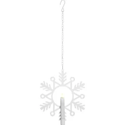 Flamme Snow LED-dekorationslampe med vokslys
