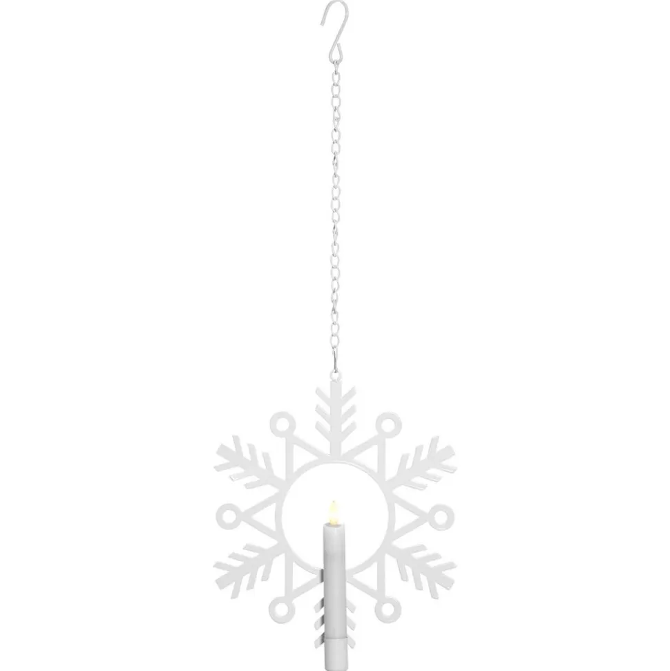 Flamme Snow LED-dekorationslampe med vokslys