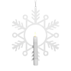 Flamme Snow LED-dekorationslampe med vokslys