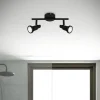 Flamo LED-loftspot IP44 2 lyskilder justeres, sort
