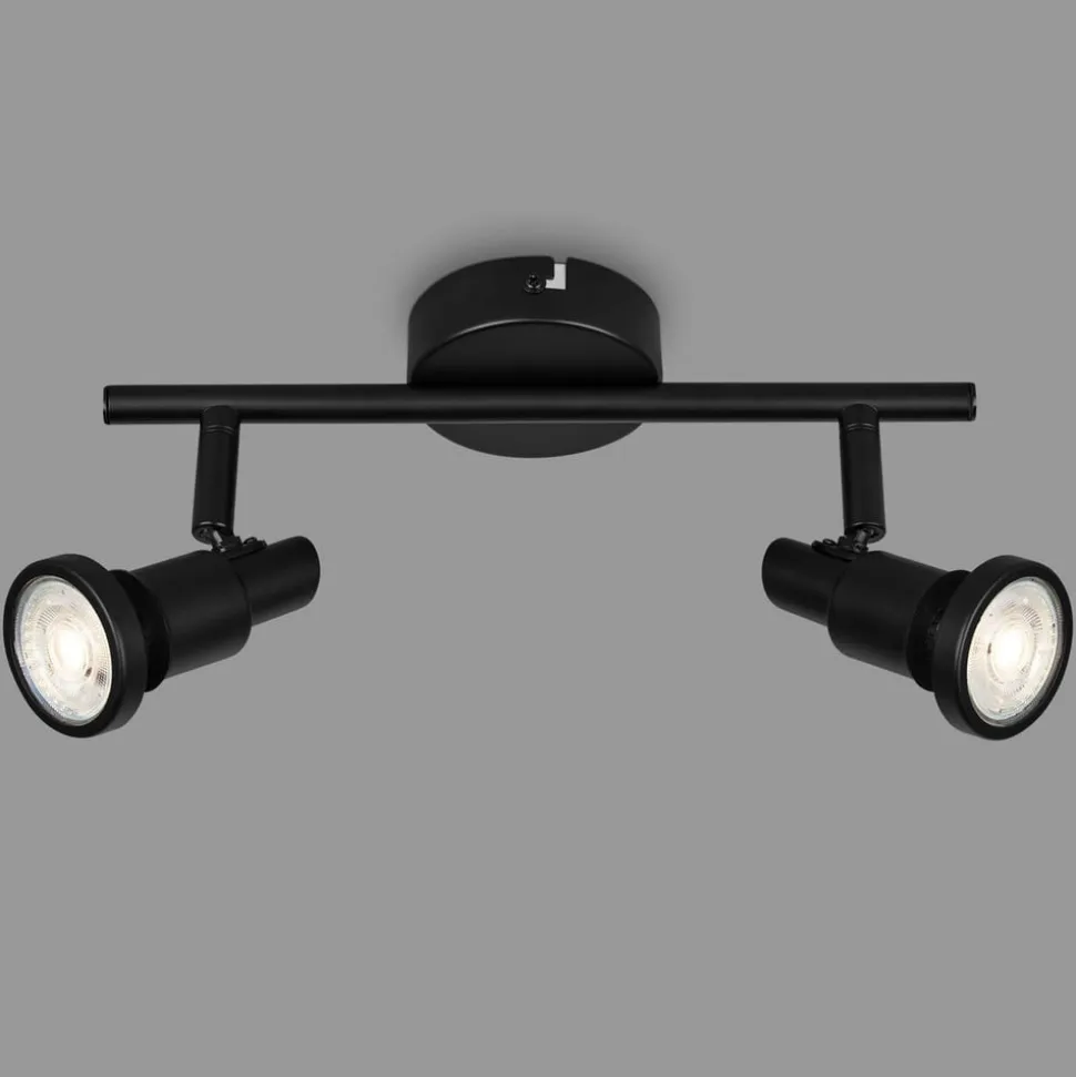 Flamo LED-loftspot IP44 2 lyskilder justeres, sort