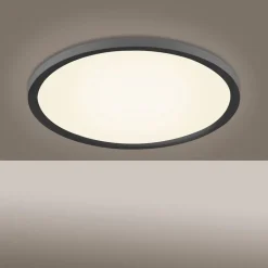 Flat LED-loftlampe CCT, Ø 40 cm, sort