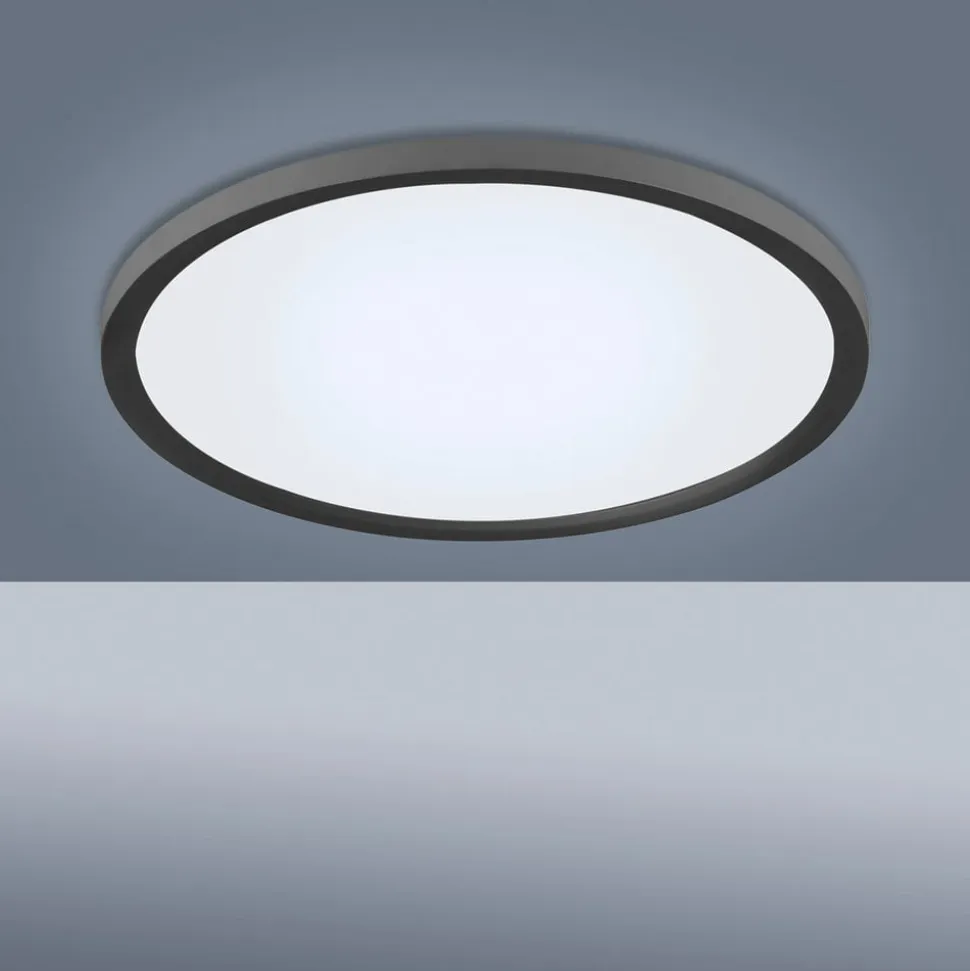 Flat LED-loftlampe CCT, Ø 40 cm, sort