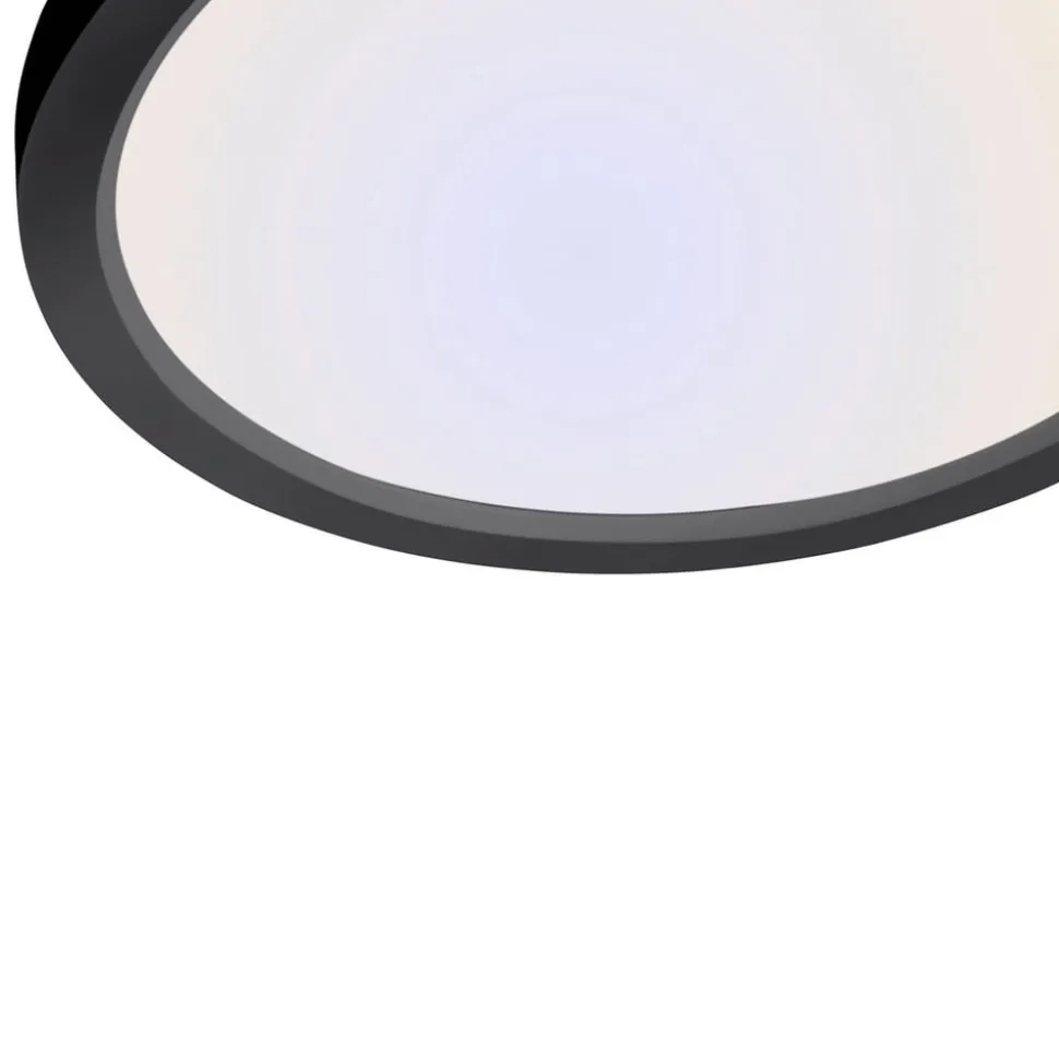 Flat LED-loftlampe CCT, Ø 40 cm, sort