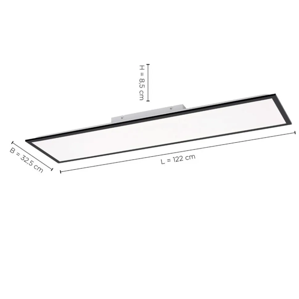 Flat LED-monteringspanel, CCT, sort, 119 x 29 cm