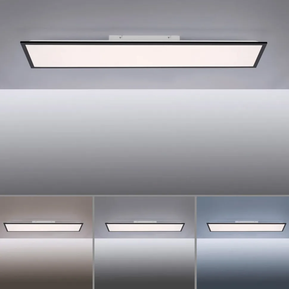 Flat LED-monteringspanel, CCT, sort, 119 x 29 cm