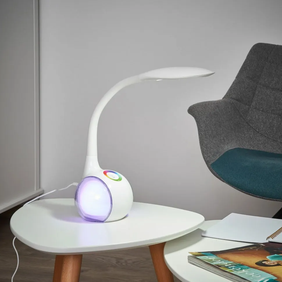 Fleksibel LED-bordlampe Paula, hvid