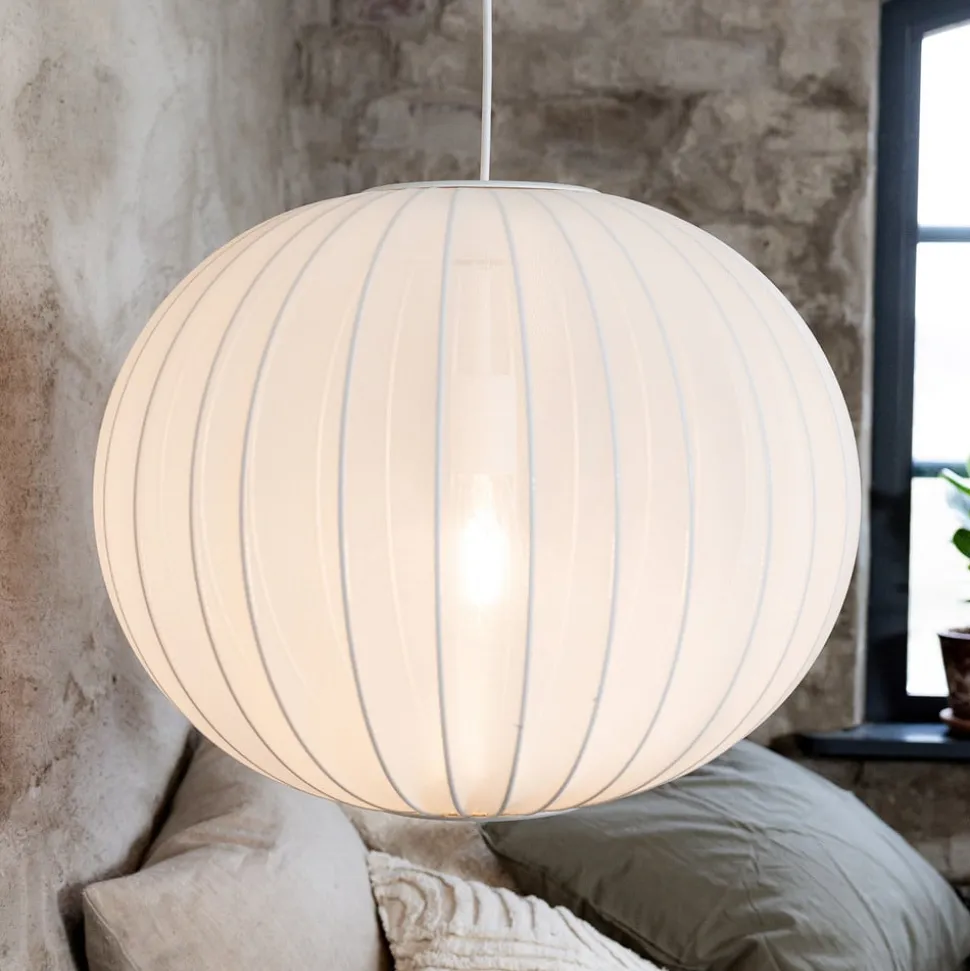 Florence pendellampe, hvid, Ø 50 cm, nylon