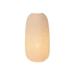 Flores bordlampe, Ø 17,5 cm, porcelæn, hvid, E14
