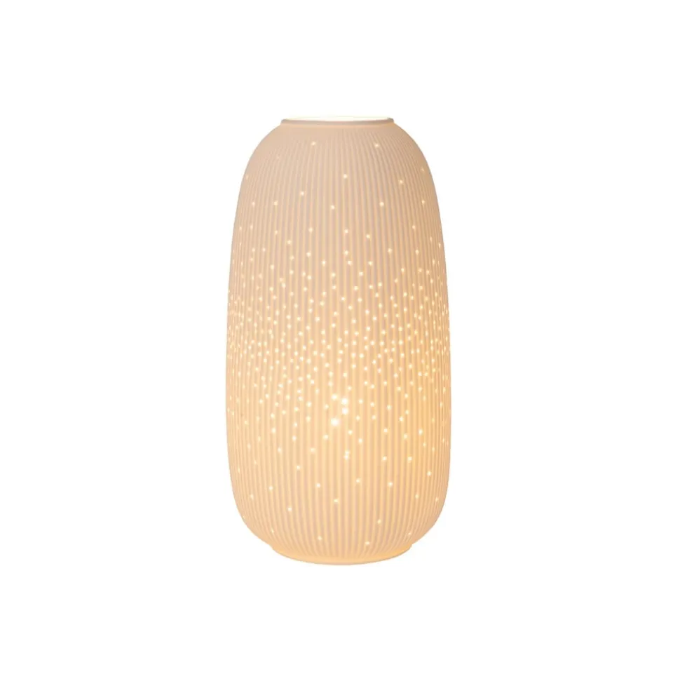 Flores bordlampe, Ø 17,5 cm, porcelæn, hvid, E14