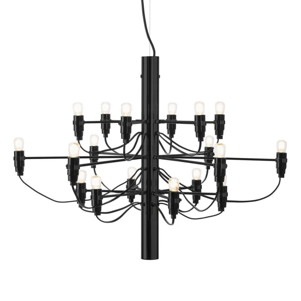 FLOS 2097/18 LED-lysekrone, matteret, sort