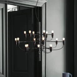 FLOS 2097/18 LED-lysekrone, matteret, sort