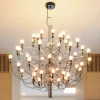 FLOS 2097/30 lysekrone med 30 lys, krom, frostet