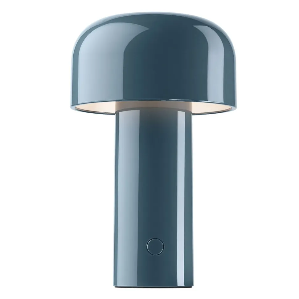 FLOS Bellhop opladelig LED-bordlampe, gråblå