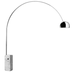 FLOS LED-bue-gulvlampe Arco, krom, højde 240 cm