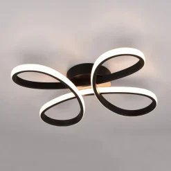 Fly LED-loftslampe, mat sort, 3.000 K, 40 cm x 40 cm