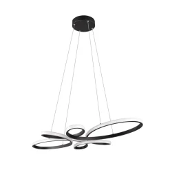 Fly LED-pendel, mat sort, 3.000 K, 83 cm x 45 cm