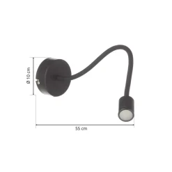 Focus fleksibel LED-væglampe, sort