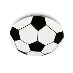 Fodbold LED-loftlampe, sort-hvid, Ø 27,5cm