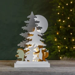 Forest Friends LED-dekolampe, hare, ræv, pindsvin