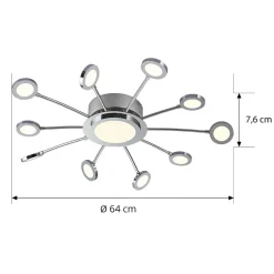 Forkromet loftlampe Meru, CCT