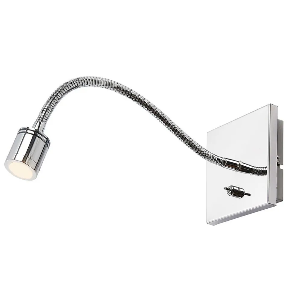 Forkromet væg-læselampe Berfin, LED