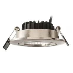 Forsænket loftlampe Dione, IP44, 3.000 K, nikkel, dæmpbar