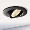 Forsænket loftlampe Dione, IP44, 3.000 K, sort, dæmpbar