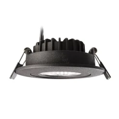 Forsænket loftlampe Dione, IP44, 3.000 K, sort, dæmpbar