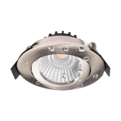 Forsænket loftlampe Dione, IP44, 2.700 K, nikkel, dæmpbar
