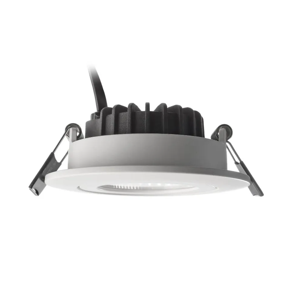 Forsænket loftlampe Dione, IP44, 4.000 K, hvid, dæmpbar