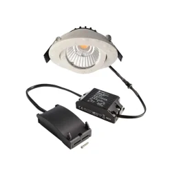 Forsænket loftlampe Dione, IP44, 4.000 K, hvid, dæmpbar