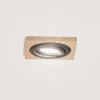 Forsænket loftlampe Tobby, 10 x 10 cm, egetræ, GU10