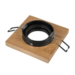 Forsænket loftlampe Tobby, 10 x 10 cm, egetræ, GU10