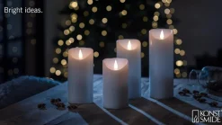 Forsynet med 3D-flamme - LED-lys Stearin