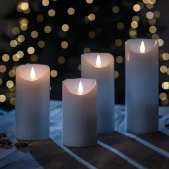 Forsynet med 3D-flamme - LED-lys Stearin