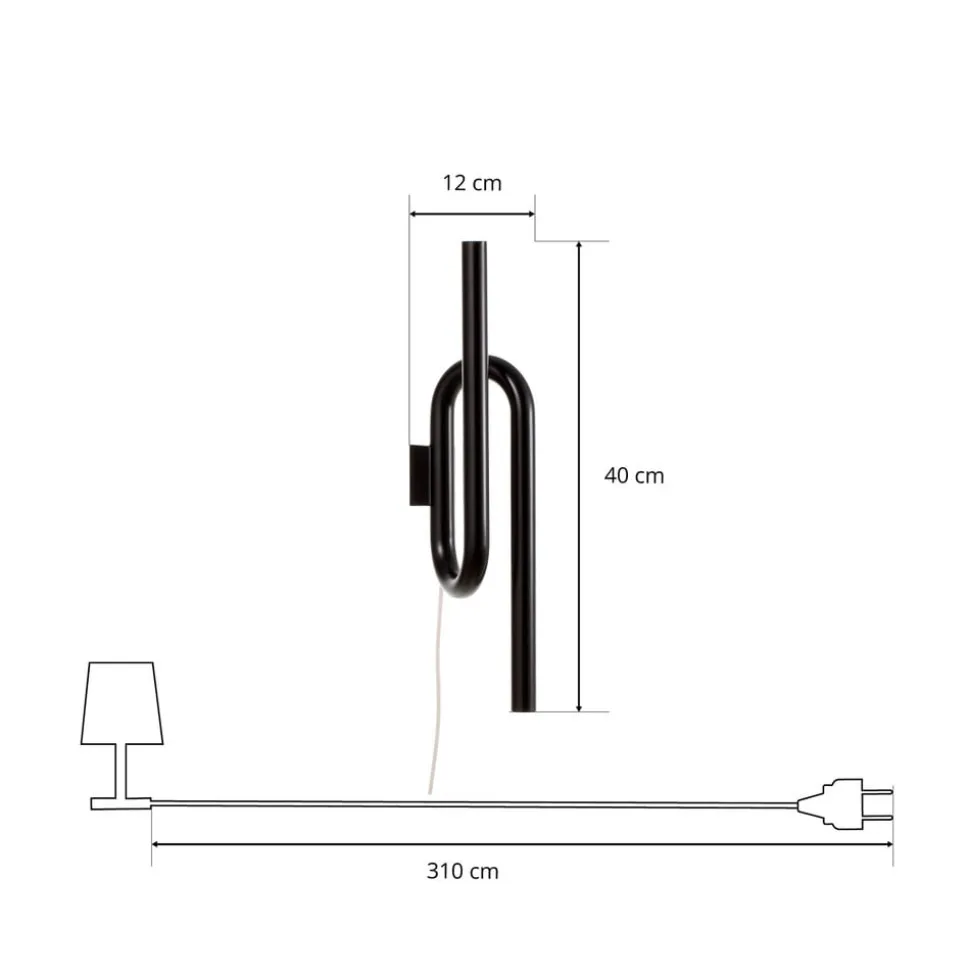 Foscarini Tobia LED-væglampe med ledning, sort