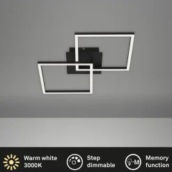 Frame LED-loftlampe, 2 lyskilder, Switch dim, sort